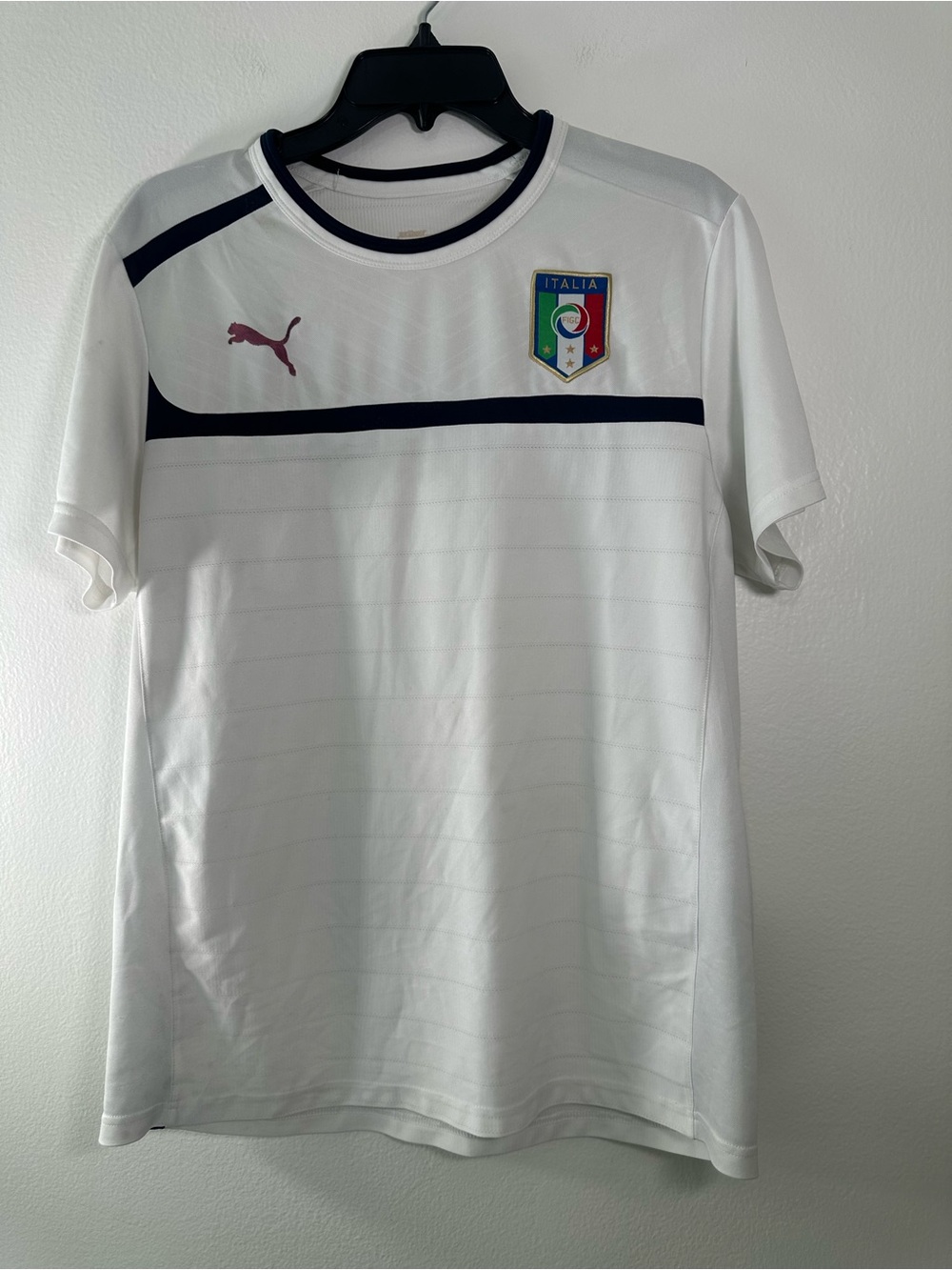 Puma Italy Soccer Jersey Mens White FIGC Team Shirt Azzurri Futbol